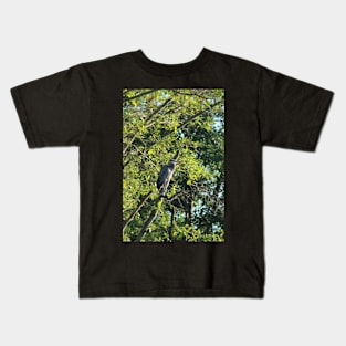 Great Blue Heron in the trees, Trojan pond, near Goble, Oregon  2 Kids T-Shirt